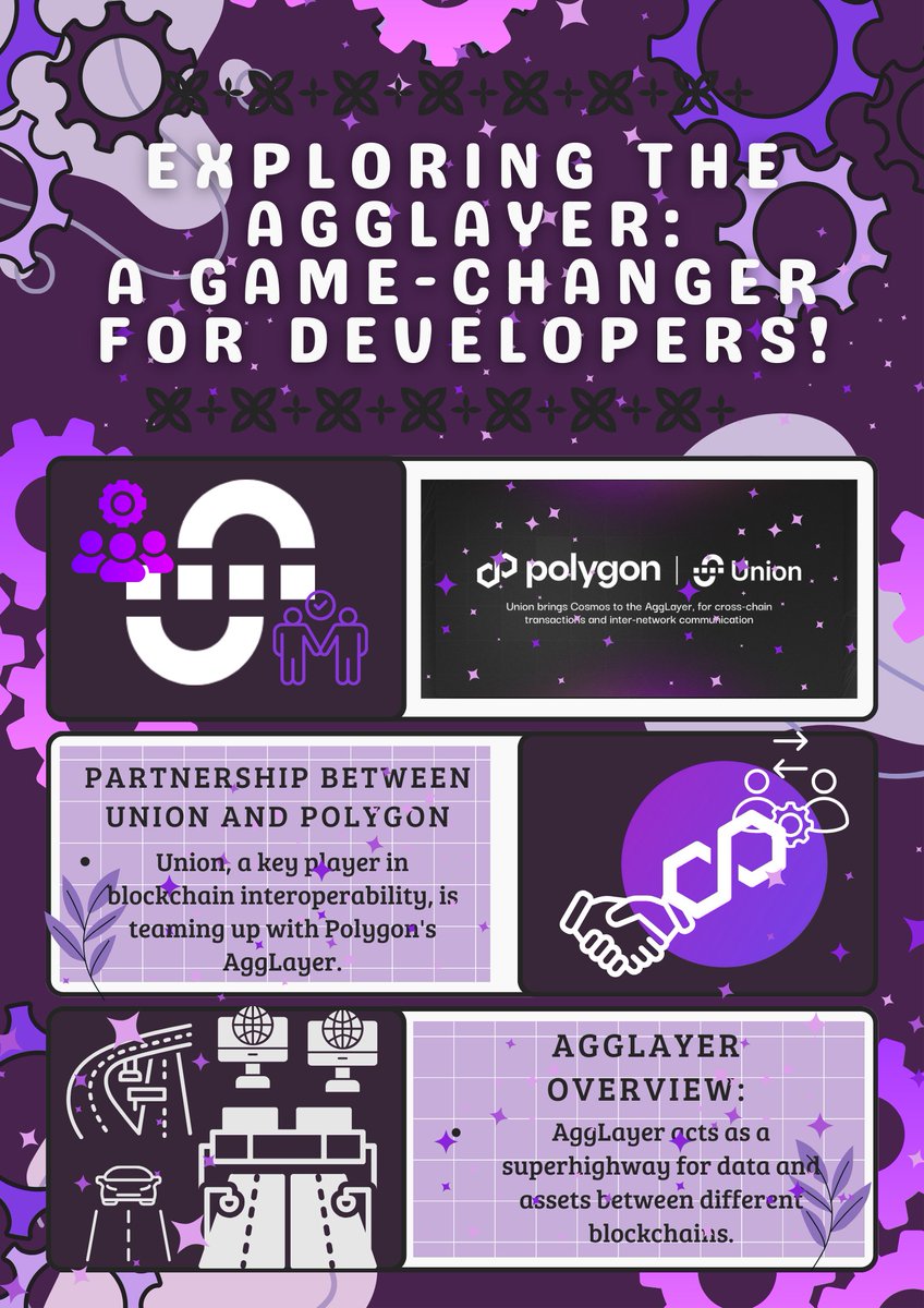 iamcoinhuntress's tweet image. Discover #AggLayer : @0xPolygon 🤝 @union_build ! It&apos;s the superhighway for data and assets between chains, empowering developers to access shared liquidity and state for building innovative projects across multiple networks. Stay tuned for more #BuildonPolygon !