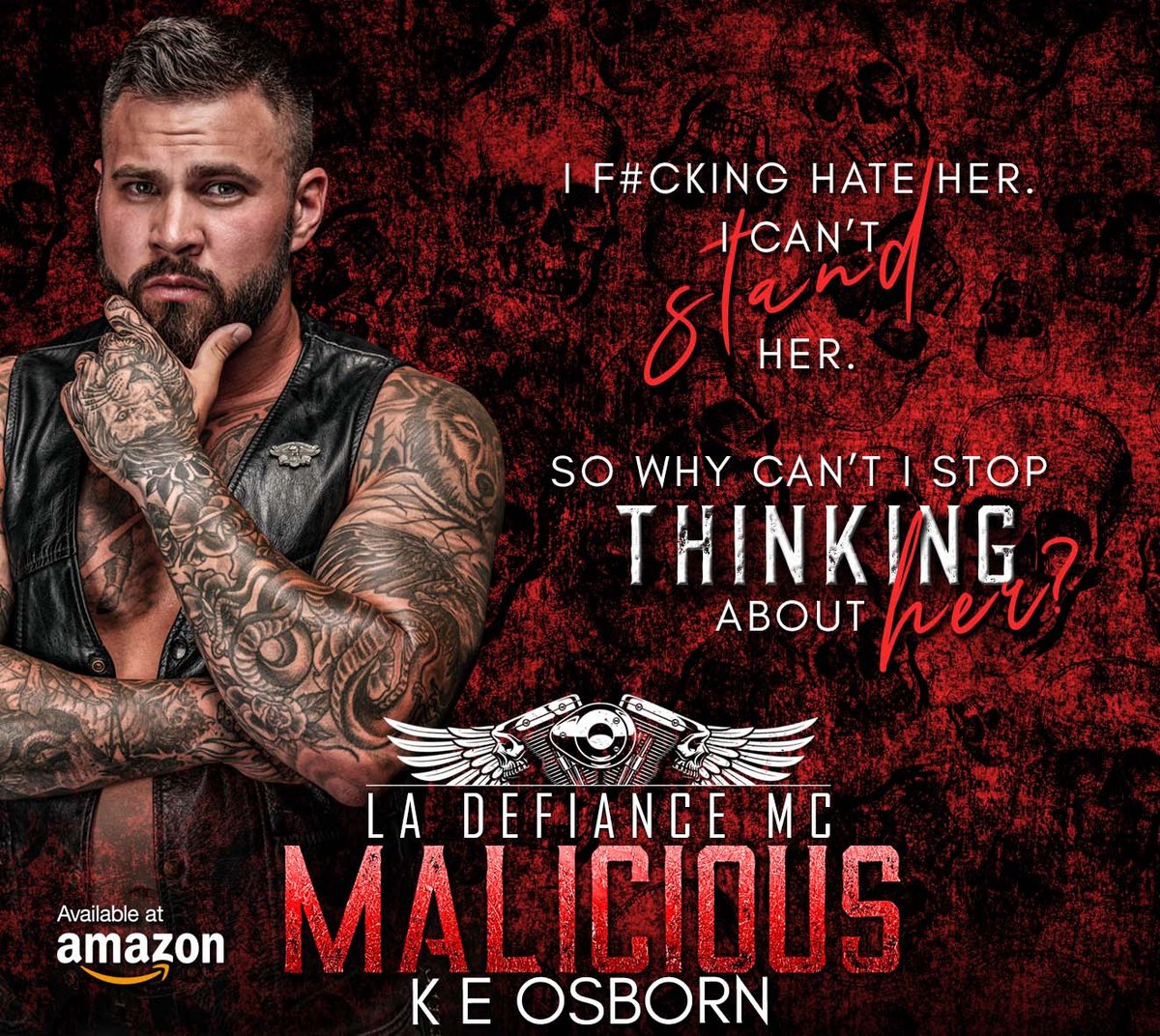 It's #TeaserTime for Malicious by K E Osborn! Coming 5/13!

#Preorder: geni.us/mladevents

#MCRomance #AlphaholeHero #EnemiestoLovers #ForcedProximity #Forbidden #TouchHerandDie @Chaotic_Creativ