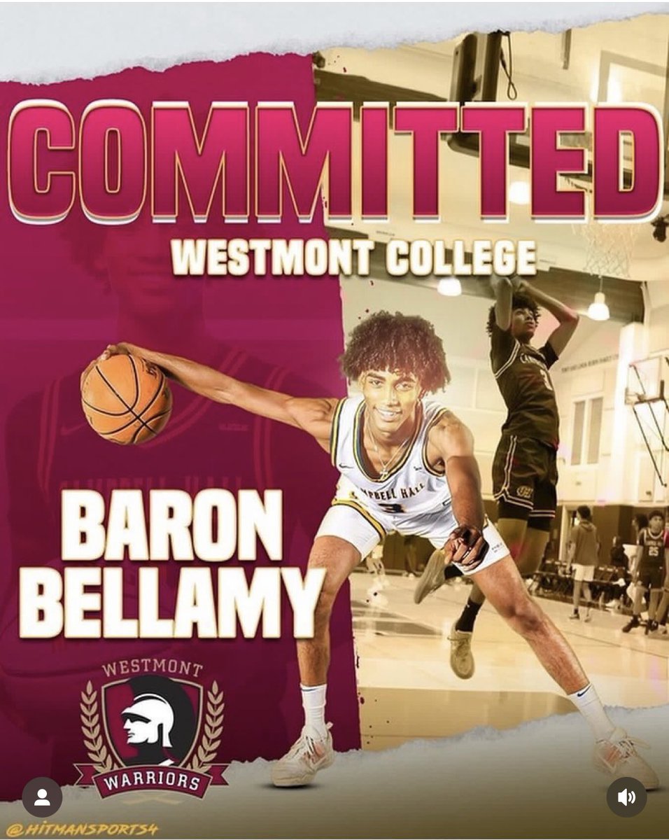 gochhoops's tweet photo. We are so excited to announce that our @baronbellamy_ has committed to Westmont College. A Division II school in Santa Barbara,Ca. Baron has worked extremely hard it and has paid off. Westmont is getting a good one.
@FrankieBur
@latsondheimer
@Tarek_Fattal
@roberticart https://t.co/eVfej1kSy1
