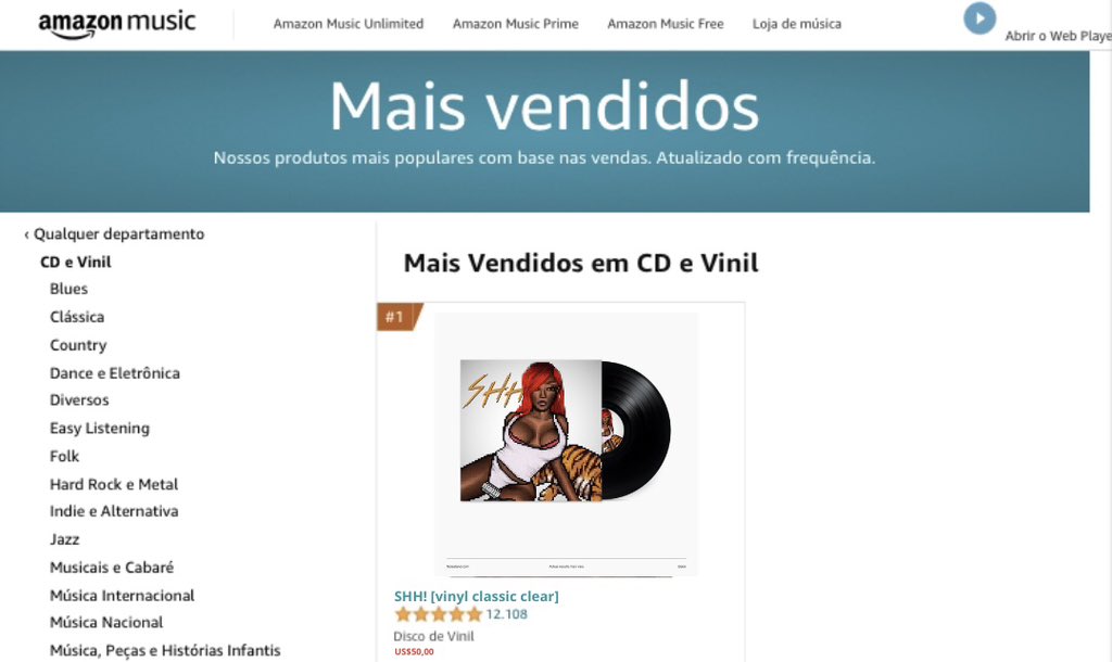 YEEEES GIRLS! The vinyl of 'SHH!' Is #1 on @amazonmusic best-selling Rap and Hip-Hop, keep listening to daughters!