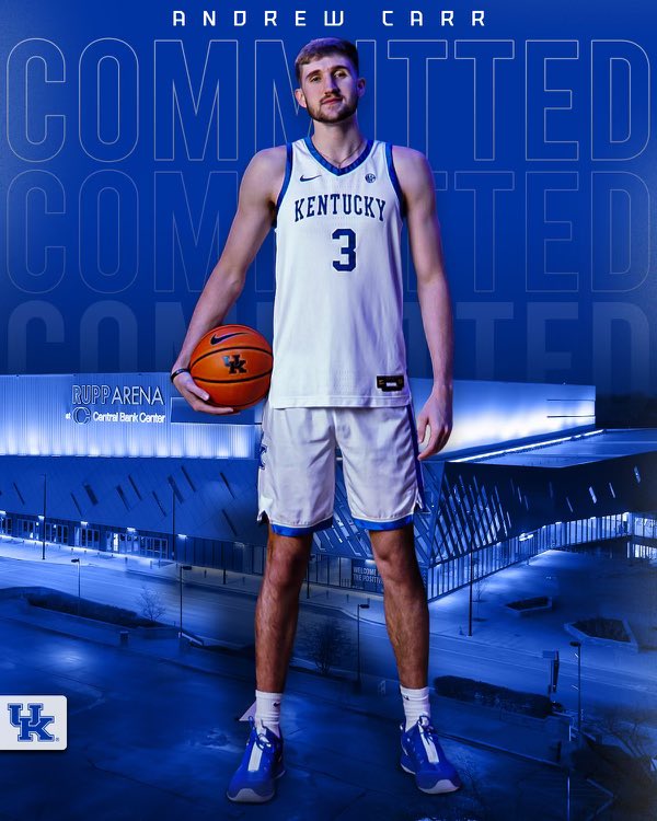 Wake Forest transfer forward Andrew Carr has committed to Kentucky. Carr averaged 13.5 points, 6.8 rebounds, 1.5 assists, and also shot 52.6% from the field. 📸@apc_andrew