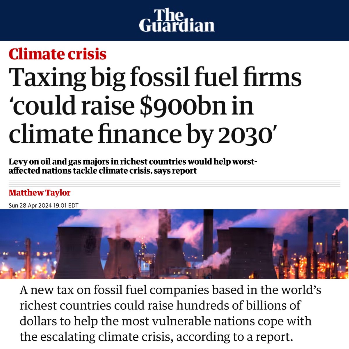 “bUt HoW wiLL wE PaY For iT?” can usually be answered with “by making corporations and billionaires pay their fair share.” Climate action is necessary, morally and fiscally responsible, and should be paid for by the corporations causing the crisis.