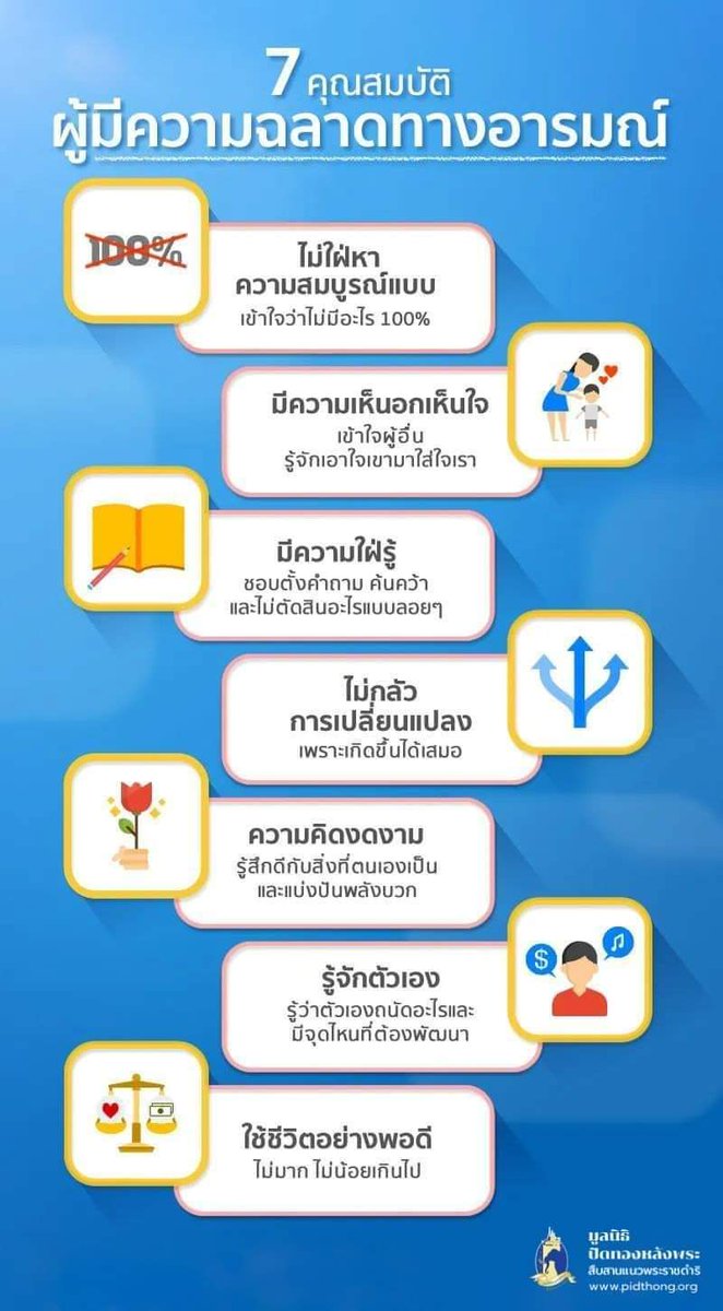 7 คุณสมบัติ ผู้มีความฉลาดทางอารมณ์ #มูลนิธิปิดทองหลังพระ