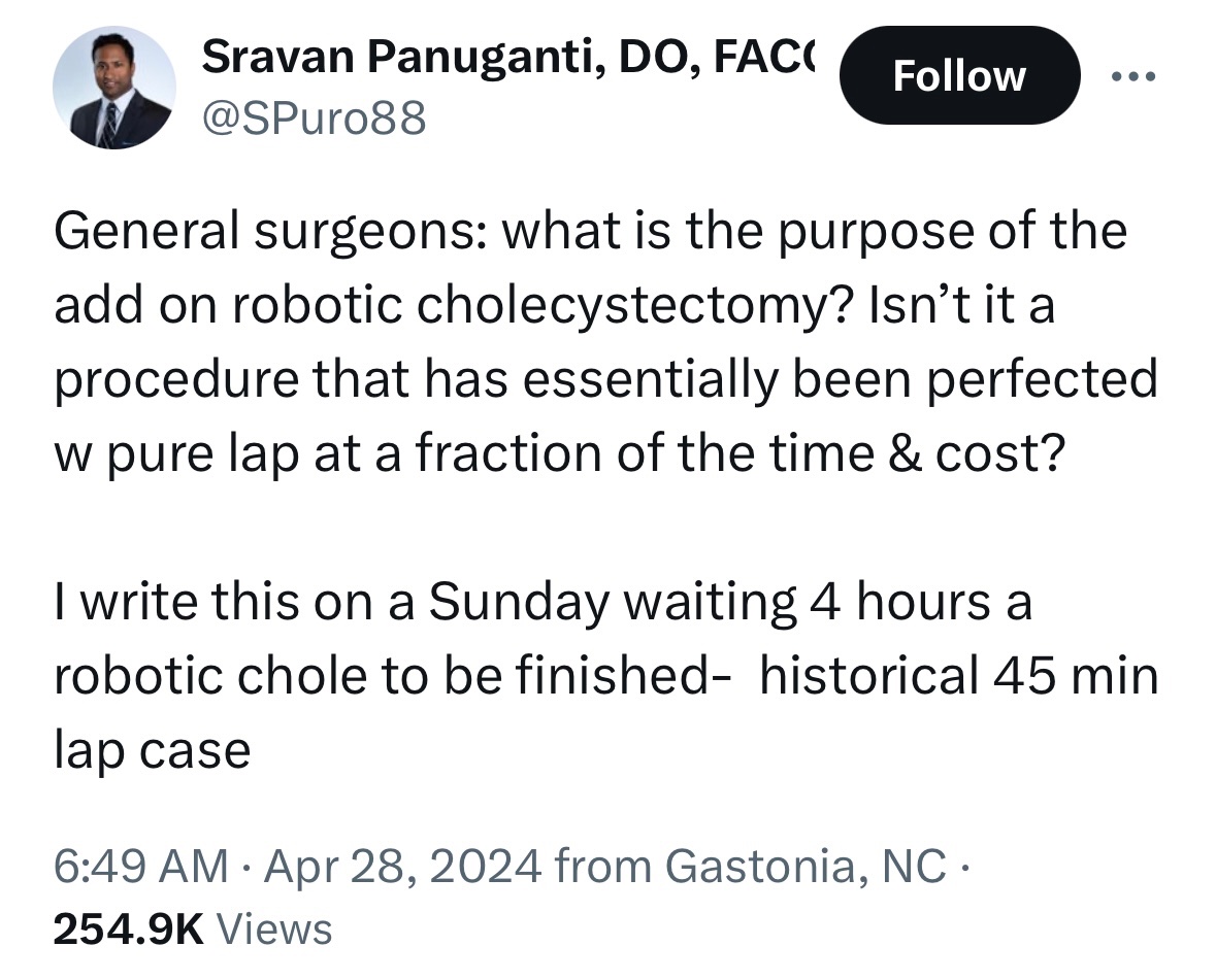 Imagine how distressing it would be as a patient or their family member to see a tweet suggesting their surgeon has bad judgment or bad technical skills.