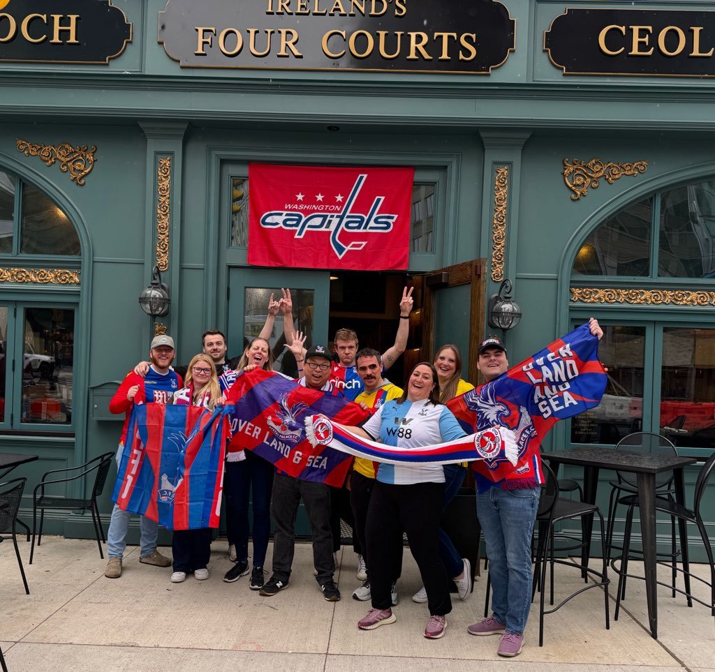 We brought all the red and blue to @irelands4courts this weekend. Love cheering with @CrystalPalaceDC fans. Join us in the future. #dontwatchpalacealone #MyPLMorning @PLinUSA #CPFC #overlandandsea #manifestpoints #craic #feelinggood