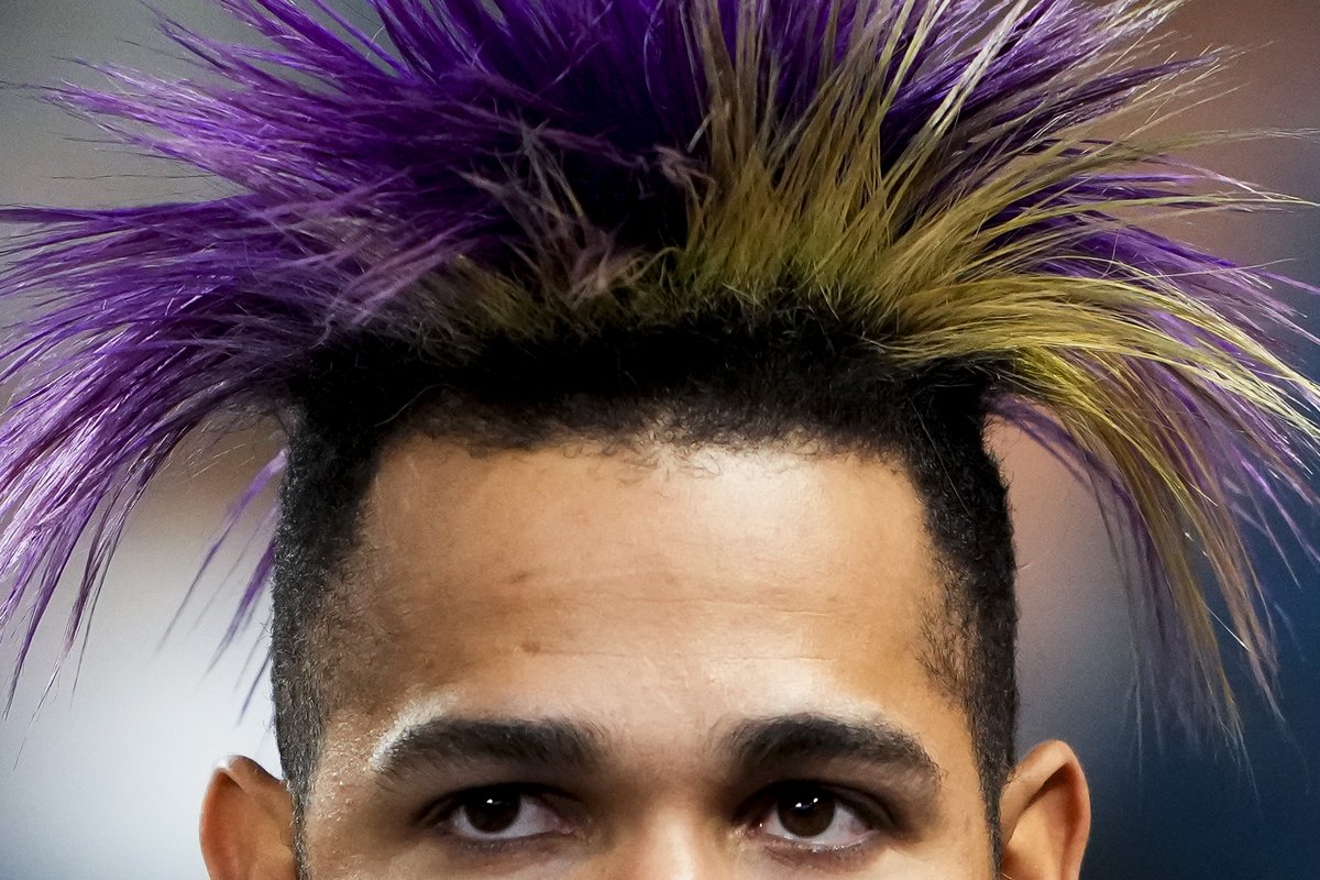 Arizona #Diamondbacks' Lourdes Gurriel Jr. stands in the dugout during a baseball game against the Seattle #Mariners, Saturday, April 27, 2024, in Seattle. (AP Photo/Lindsey Wasson)