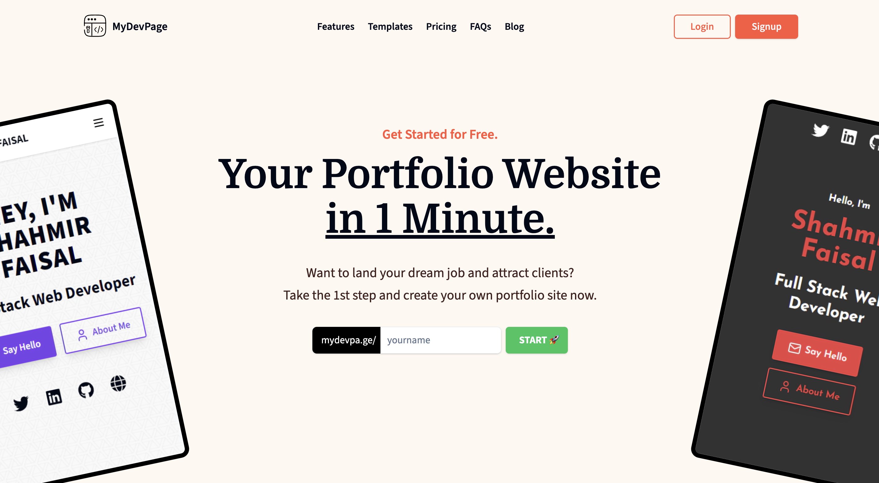 MyDevPage screenshot