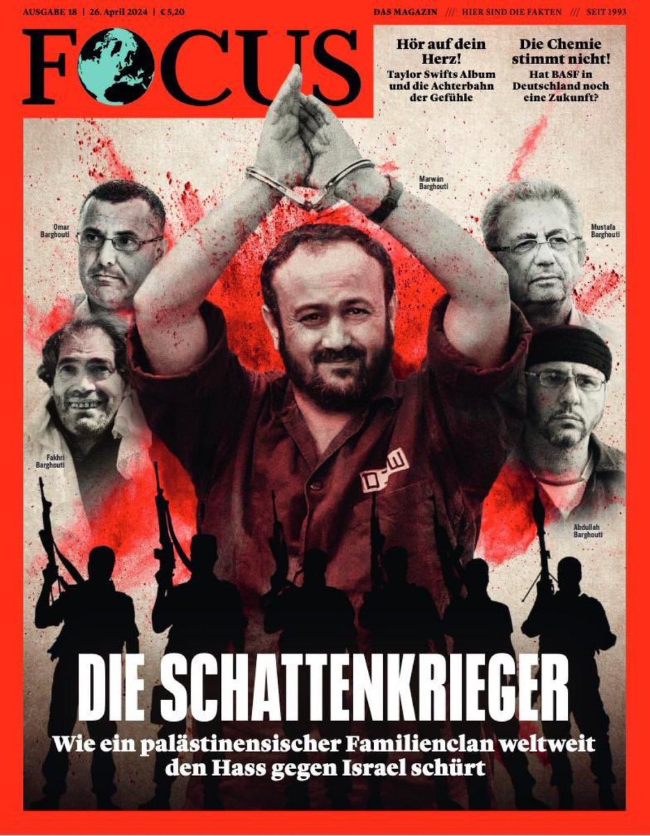 They are demonizing the entire Palestinian Barghouti family in this German rag.  They accuse them all of spreading hate.  Goebbels would have edited this magazine.