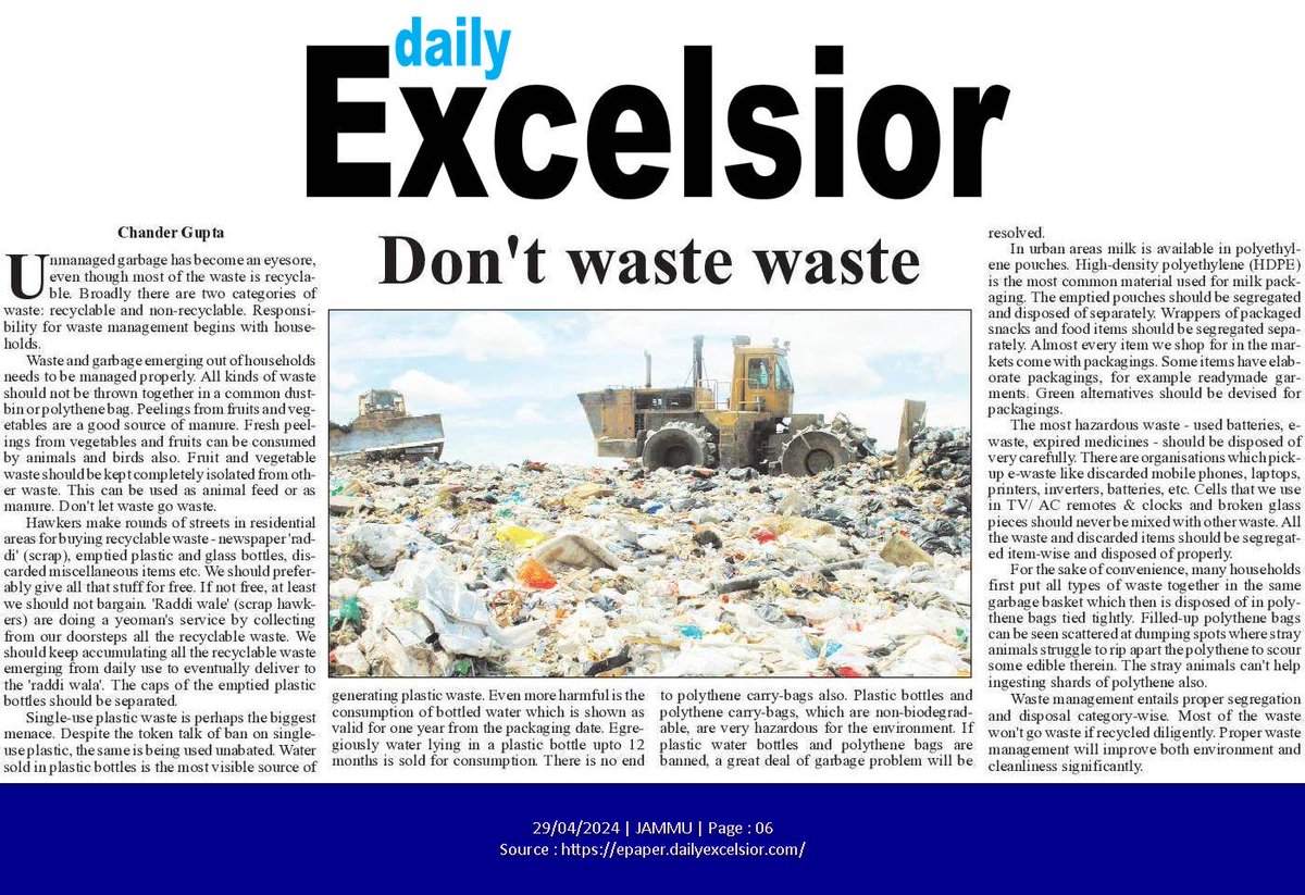 CHANDER_GUPTA's tweet photo. Today in ⁦@DailyExcelsior1⁩

Web link: https://t.co/CLLCTOZ2Zj https://t.co/xOV0CCzmeX