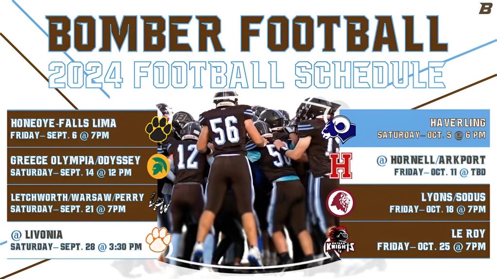 Excited to share the 2024 ERG Varsity Football Schedule! ⁦@ERBombers⁩ ⁦@GHSAthletics1⁩