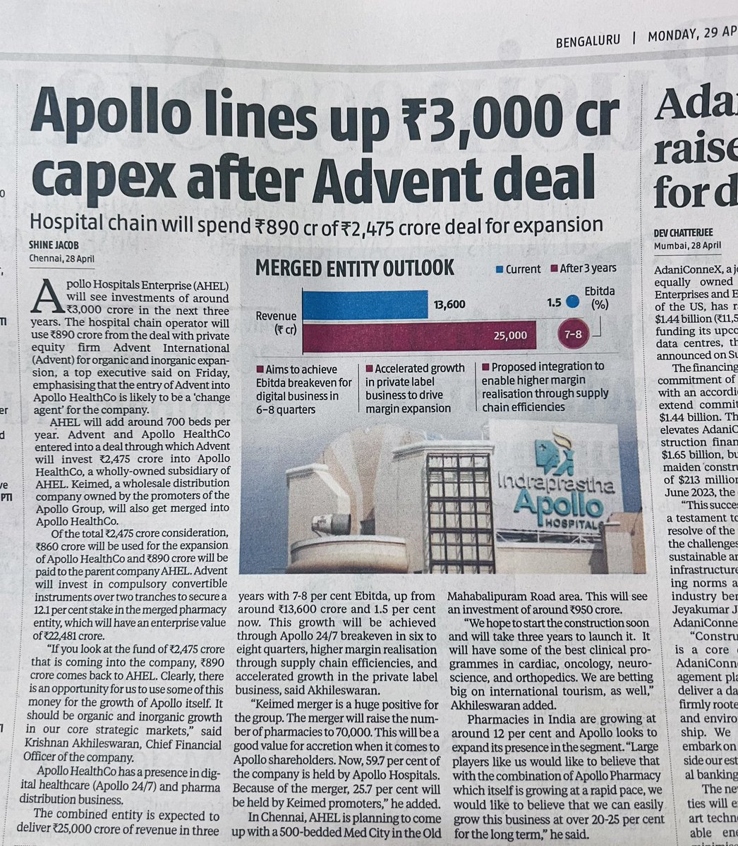 MadAboutStocks_'s tweet photo. My #PF7 is cracking deals & consolidating slowly as it firms up its 3000 Cr. Capex β
70,000 Pharmacies did make me realise the SCALE & POWER it will have π
#Advent #PE #ApolloHospitals #PF7
@bsindia https://t.co/vyhfDJNhJ3