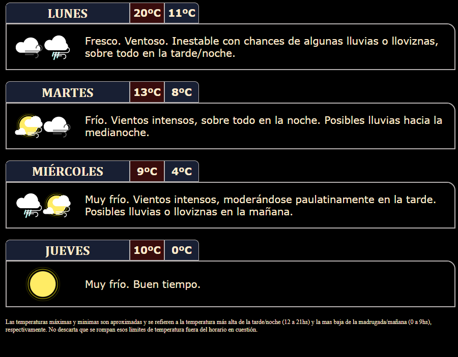 MeteoTrelew's tweet photo. #PanoramaDeLaSemana

Semana muy movida por nueva ciclogénesis cuya lluvia afectará principalmente a Santa Cruz.

Nosotros sentiremos el viento, aunque también con alguna inestabilidad. Luego, mucho frío. https://t.co/jGR6ujXThq