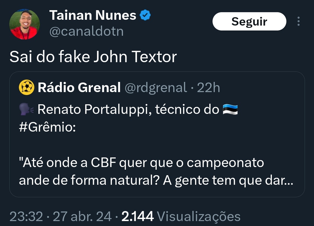 Vai chorar na cama que é mais quentinho. Ontem tava parecendo o bozo todo engraçadinho debochado do Grêmio, agora tá reclamando de arbitragem. Bem feito, prabti e pro teu time, SEU MERDA!