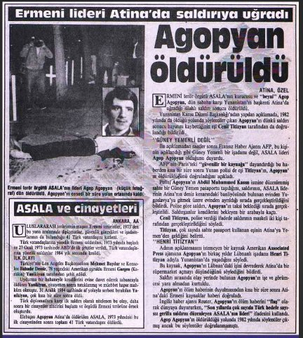 timhabertr's tweet photo. TARİHTE BUGÜN | Türkiye'de kanlı saldırılar gerçekleştiren terör örgütü ASALA'nın lideri Agop Agopyan, 36 yıl önce bugün öldürdüldü.
#AGOP #haberler #Tarihtebugun https://t.co/Hmo7BtZrI7