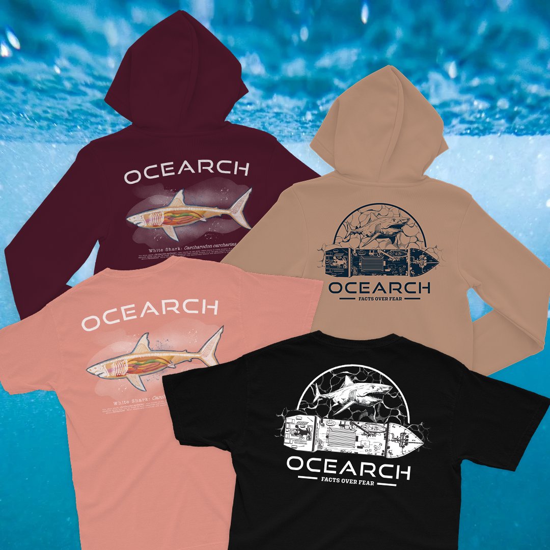 Support shark research by shopping our shark inspired gear! 🦈 Check out the new items that just dropped in the OCEARCH shop: shop.ocearch.org/collections/all #ShopNow #ShopForACause #SupportOurSharks