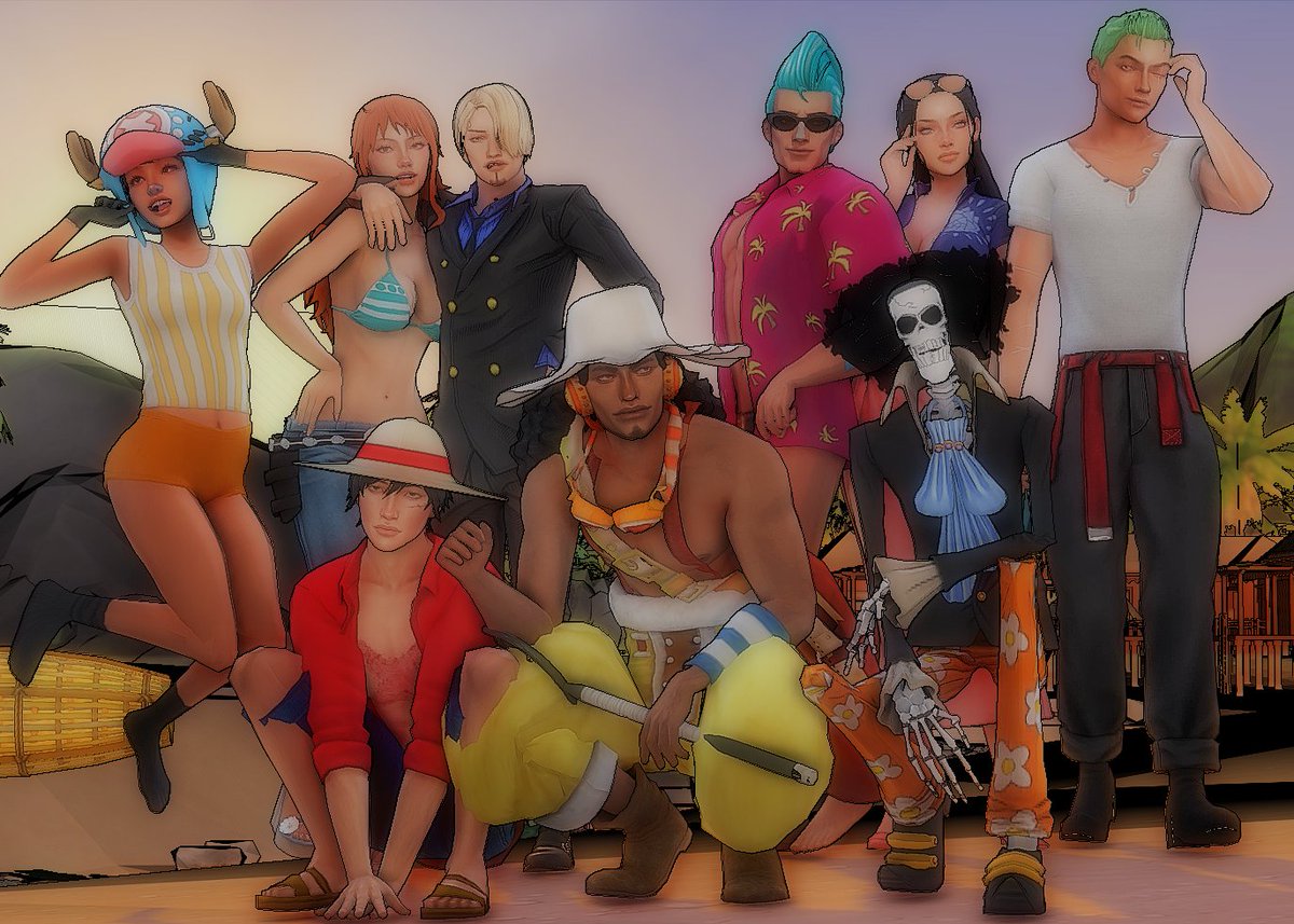 It was a pain in the ass to pose them but here's my Straw Hat Pirates from #OnePiece in #TheSims4 ♥🏴‍☠️

#ShowUsYourSims