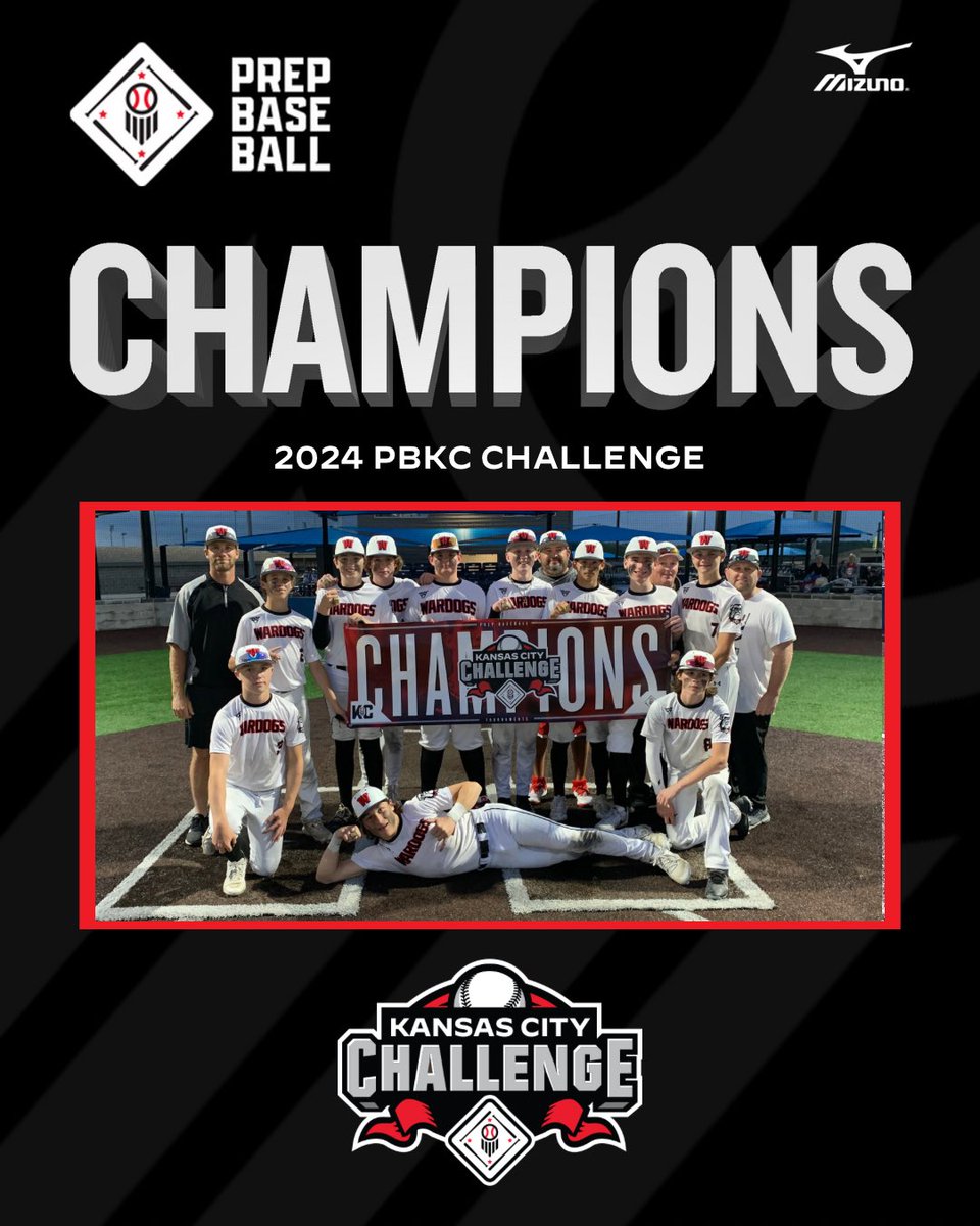 🏆CHAMPIONS🏆 Congratulations to the 2024 PBKC Challenge 14U D2 Champions, Midwest Wardogs!!! #PrepBaseballKC #BeSeen