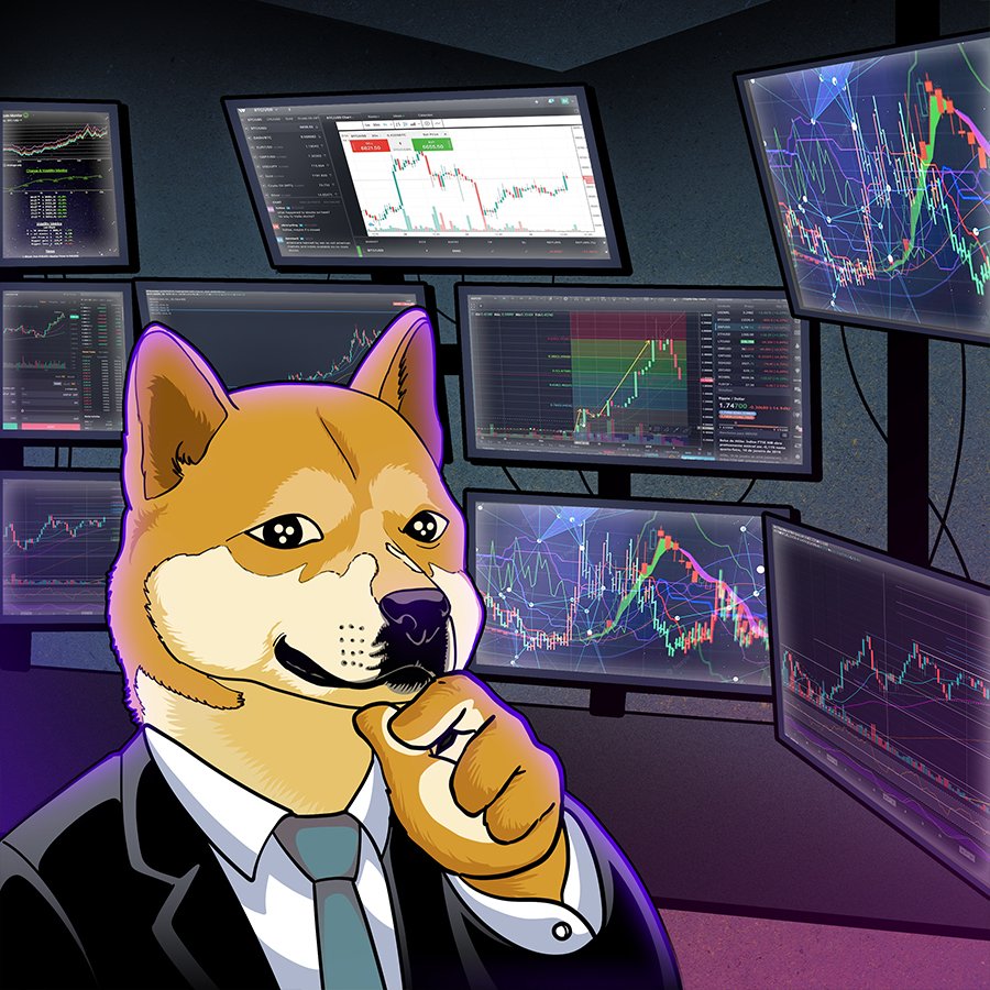 GM DogeMobbers☀️🐶 After deep analysis, we have concluded that more monitors w/ charts coincides w/ more profits. Drawing as many triangles as you can is also the best form of TA. If you aren't drawing triangles, step up your game. 📈 PS: Today is announcement day. Stay tuned 🚀