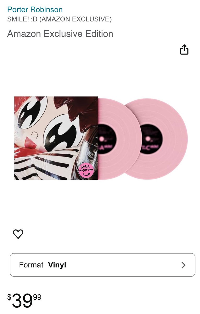 An Amazon exclusive release of SMILE! :D is up for pre-order. I can only assume that this is a clear pink pressing, but that’s just a guess as there is no description of what the vinyl is pressed in.