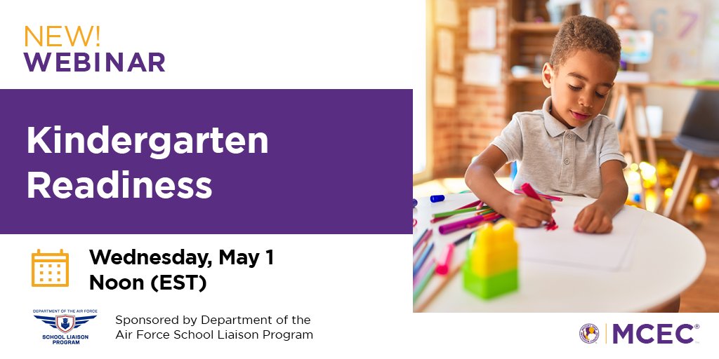 Preparing military families for their child's kindergarten journey - let's explore social, emotional, and academic readiness together!

Register here: bit.ly/3UlsoO7