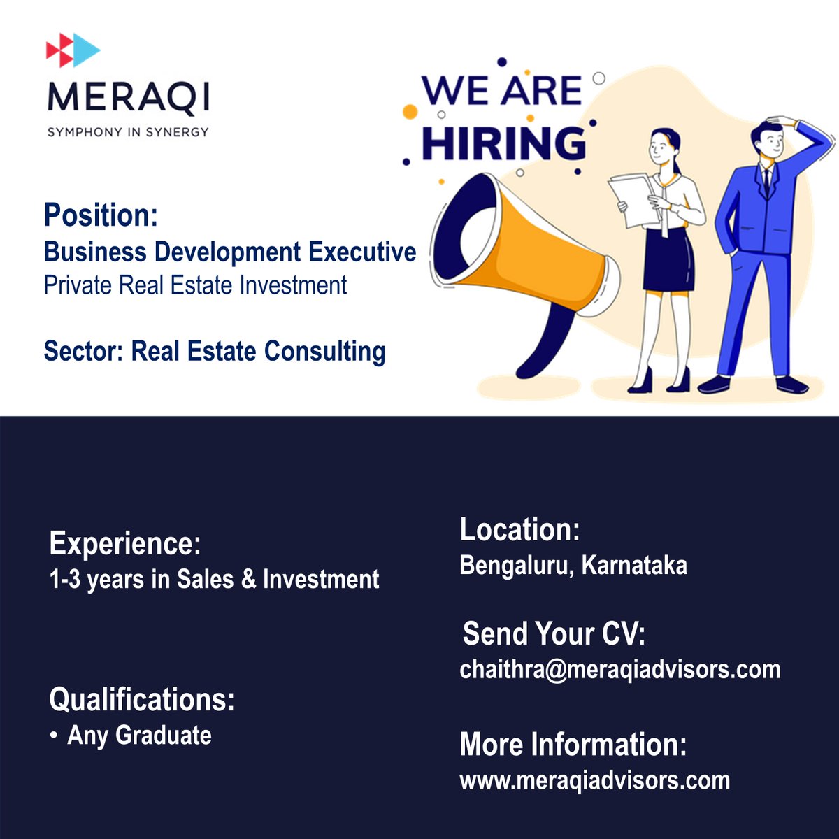 Greetings from Meraqi! We are hiring!
#hiring2024 #businessdevelopment #hiringurgently #hiringtalents #hiringtalent #hiringpost #hiringnow #businessdevelopmentexecutive #hiringalert #hiringalerts #jobopportunities #jobforyou #jobs2024 #jobs #jobhunters #businessdevelopment