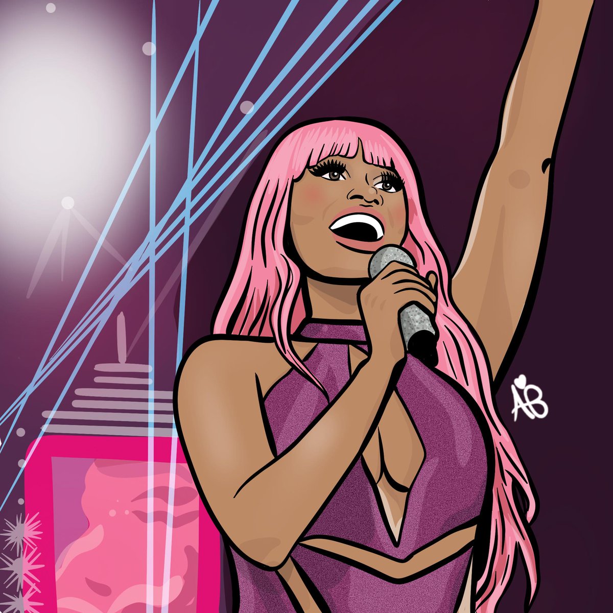 take me back to #gagcity #gagcitydetroit ✨️😍🩷 today's work featuring @NICKIMINAJ #art #altbarbzz #digitalart #illustration #procreate #disabledartist #artist #whowannaplaywithnicki #barbz4life #barbz #nickiminaj #fanart