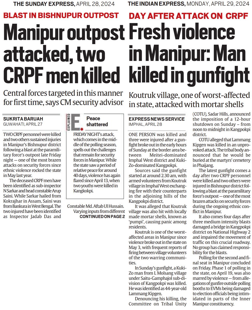 M for Mangalsutra? No. M for Manipur. Double-Engine Manipur.