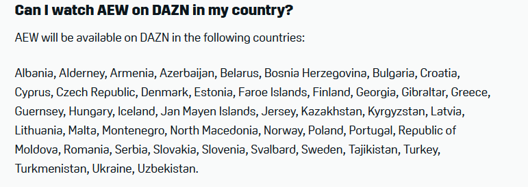 I checked in which countries DAZN aired AEW and now it makes totally sense Like c'mon lmao