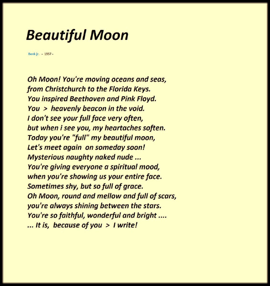 #PoemADay  Beautiful Moon