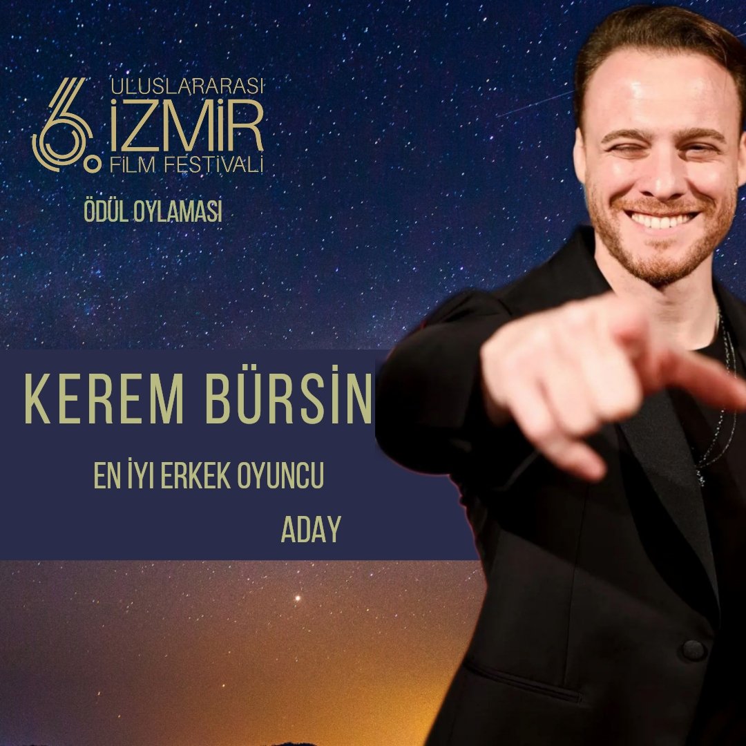 6.Uluslararası İzmir Film Festivali Halk Oylaması Başladı

Kerem Bürsin bu yıl 6.'sı düzenlenen İzmir Film Festivali ödül oylamasında 'En İyi Erkek Oyuncu' dalında aday oldu.

Oy vermek için bağlantı: izmirfilmfest.org/oylama/diziler…

#KeremBürsin