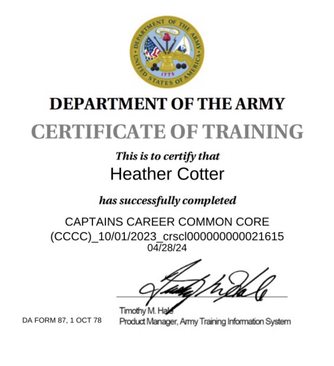 Heather R. Cotter on X: heather-r-cotter-on-x-now-that-i-ve-completed-captains-career-common-core-i-am-ready-to-start-the-residence-course-at-fort-liberty-n-c-looking-forward-to-it-wish-me-luck