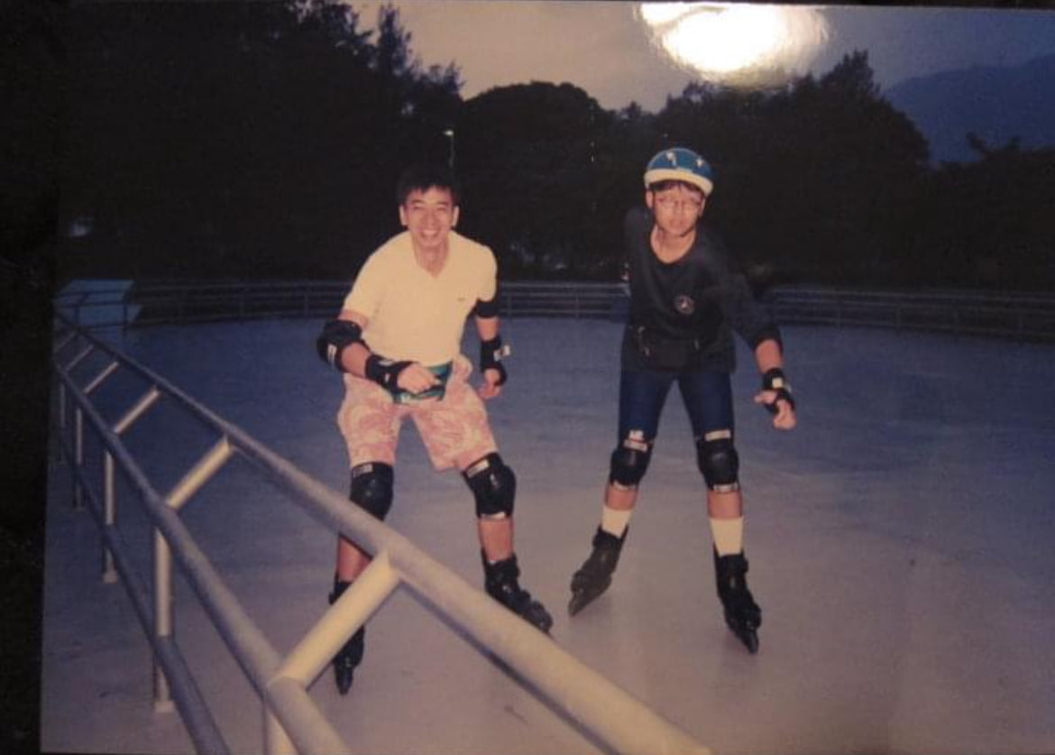 Rollerblading with my attending in 1995- I was an FRCR trainee