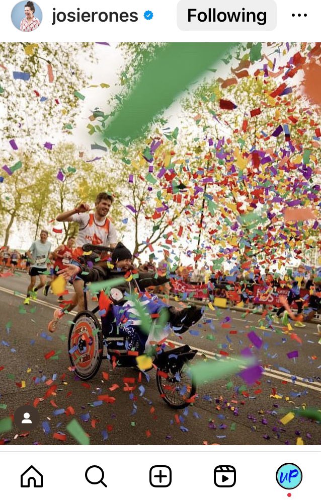 It was only one week ago that is @josierones & @IvoGraham triumphantly not only started the elite wheelchair race but also competed to raise money for @upmovement_cp & @mssocietyuk Hope your voice and legs have recovered 👩🏻‍🦽📣🏃🏻 Donate if you missed it: upmovement.org.uk/support-rosie-…