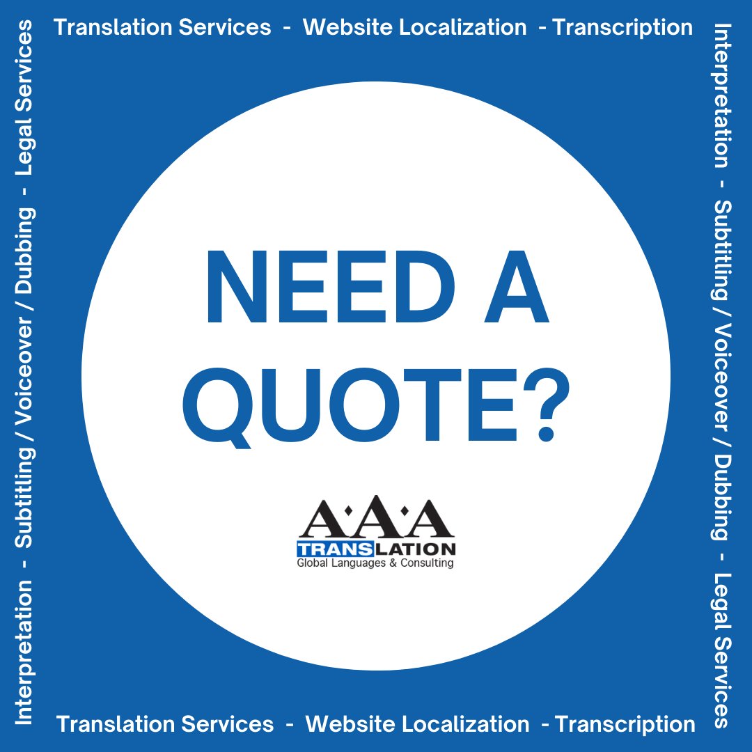 Language shouldn't be a barrier. How can we help you?

aaatranslation.com/quote-request

#LanguageServices #TranslationServices #Interpretation