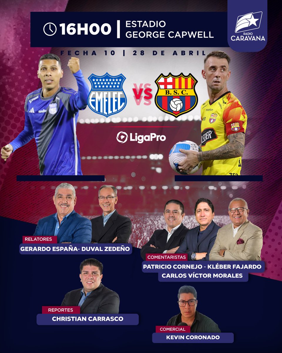 🔥 ¡YA ESTAMOS EN MODO CLÁSICO DEL ASTILLERO! 🎙️ @gerardo22ec 🎙️ @zedenoduval 🎙️ @CarlosVictorM 🎙️ @PatoCornejo 🎙️ @FajardoBarzola 🎙️ @ccarrasco750 🎙️ @kevinplus7 🔵 @CSEmelec 🆚 @BarcelonaSC 🟡 🏆 @LigaProEC 🗓️ Fecha 10 🏟️ George Capwell 👉🏻 Escúchalo por…