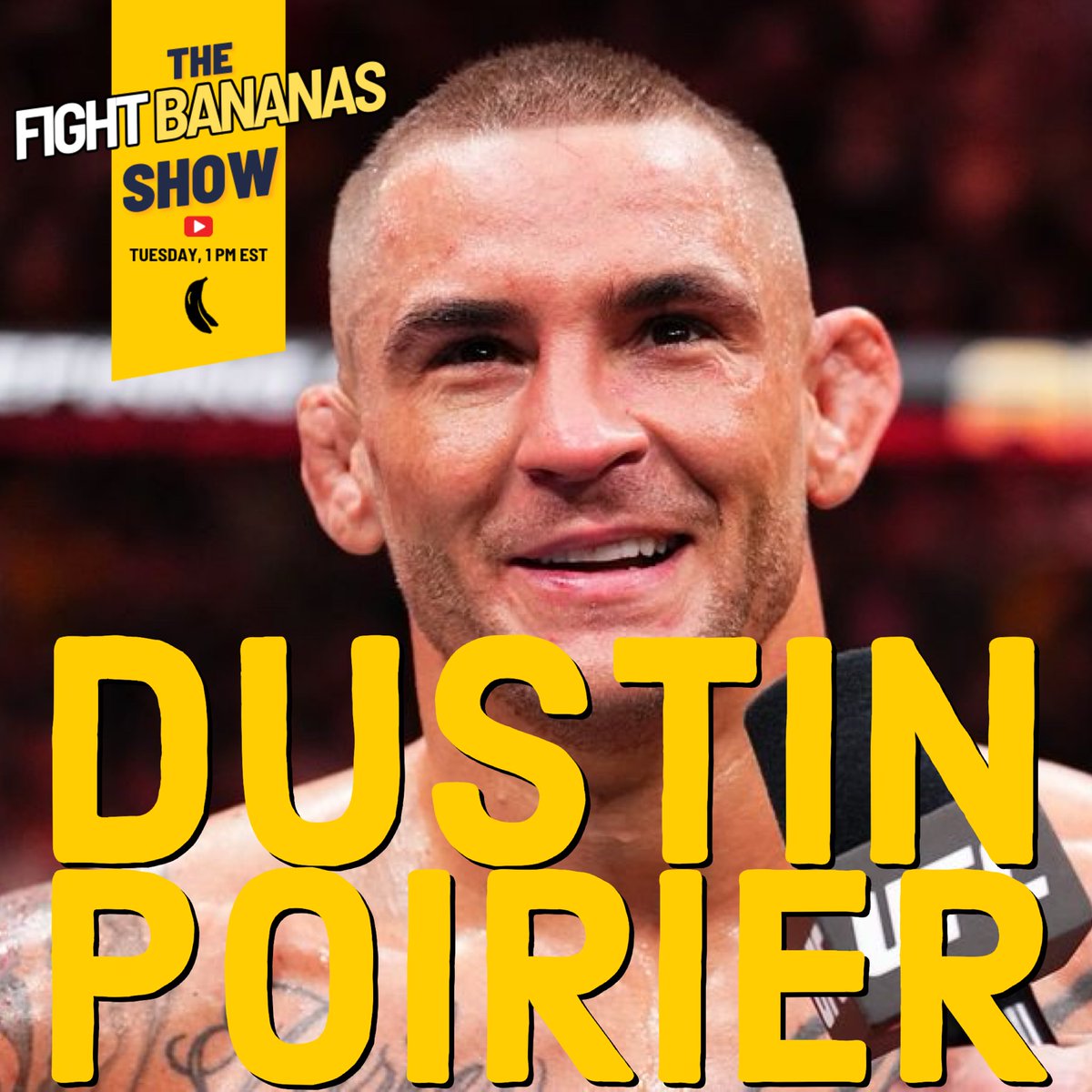 We are so pumped to announce 📣 that on Tuesday’s The Fight Bananas Show LIVE we will have UFC legend The Diamond 💎 @DustinPoirier We will talk to Dustin about his upcoming Main Event fight at #UFC301, his Hot Sauce and have Free Giveaways 🙌🏻