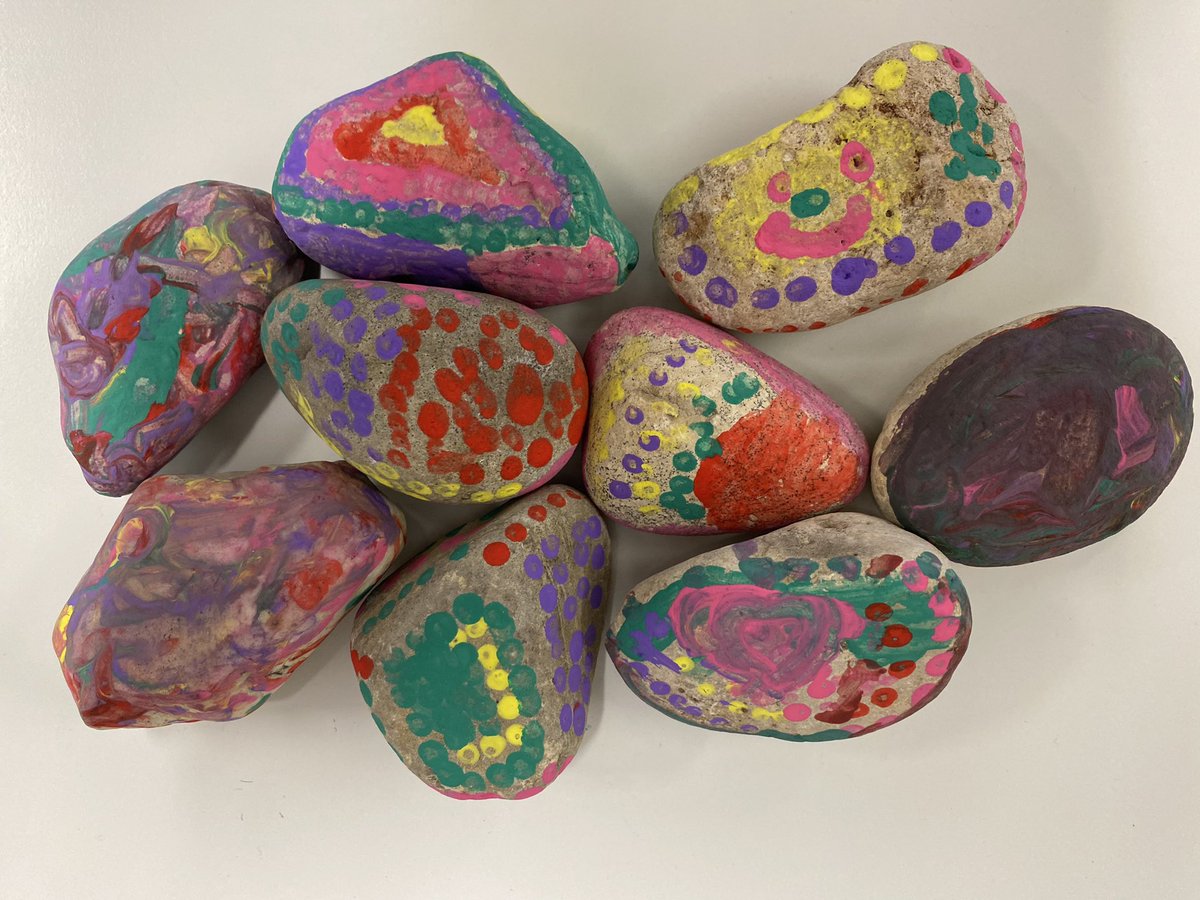 In honour of making Earth day an everyday practise, we discussed Mother Earth and all living things connected to her. We discussed <a href="/christibelcourt/">Christi Belcourt</a> and painted our rocks with dots. What a joy to experience this lesson with my 1’s!