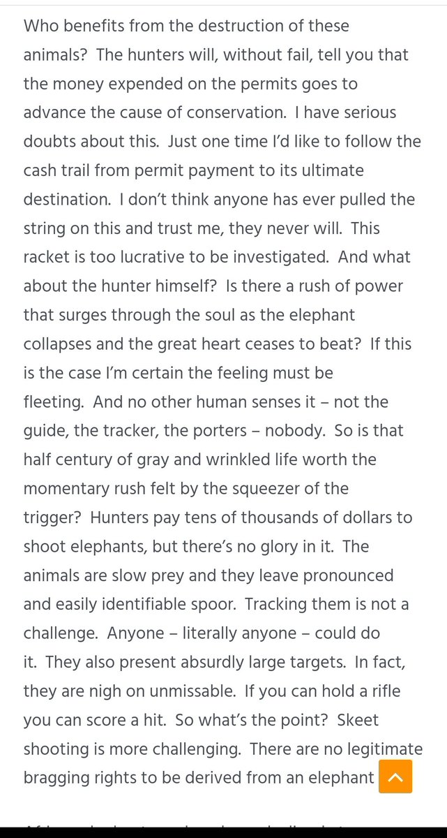 A brilliant must read by photographer Billy Dodson about the Kenyan supertuskers being shot in Tanzania