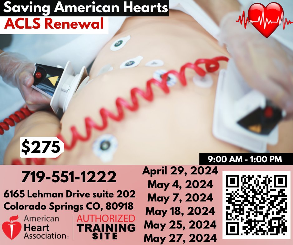 🚑 Ready to renew your ACLS certification?
Enroll now & take your emergency care expertise to the next level!

❤️❤️❤️
👉tinyurl.com/2tna2y5f

#ACLSRenewal #EmergencyMedicine #MedicalTraining #StayCurrent #SaveLives #nurselife #denver #colorado #ColoradoSprings #AHA #Nursehumor