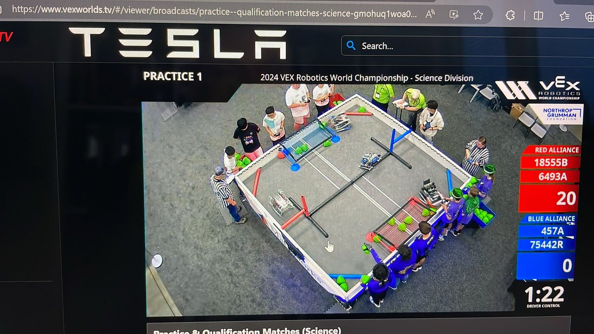 Started with a win in their practice match which is a great way to settle the nerves. #VEXUKatWorlds #TeamTanfield <a href="/TanfieldSchool/">Tanfield School</a>