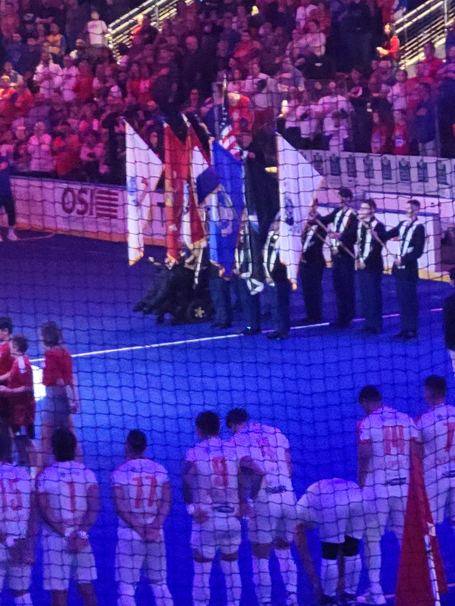 Truman High School JROTC and William Chrisman JROTC Color Guard presenting the Colors for the Comets.