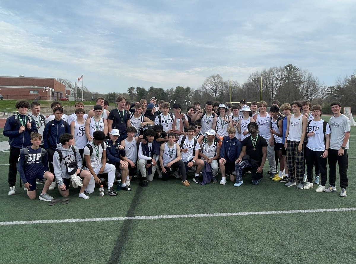 BradJoyal's tweet photo. St. John’s Prep captures its fourth consecutive MSTCA Division 1 relays title with a team score of 62.

Newton North (44) was the runner-up and Xaverian and Acton-Boxborough tied for third with matching 36s. @GlobeSchools @sjpathletics https://t.co/8oKGG6s2Uy