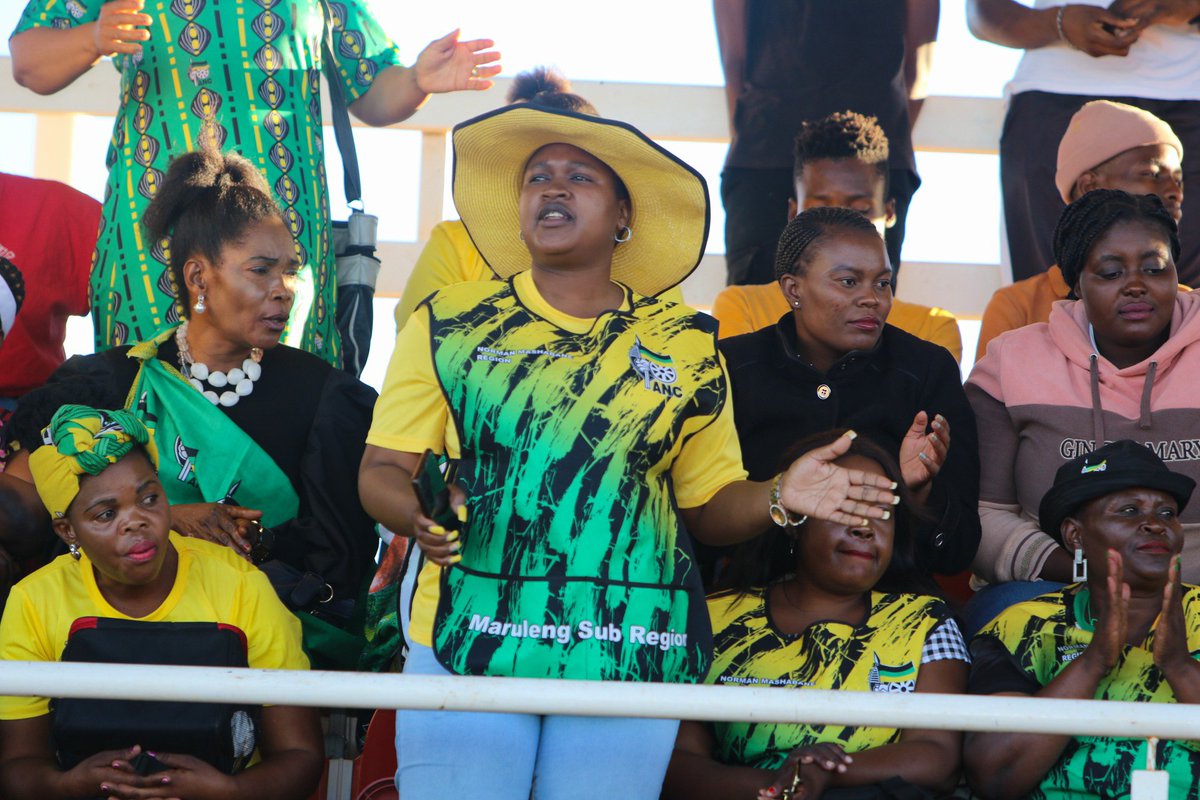 The ANC Provincial Secretary, Comrade Reuben Madadzhe, along with ANC Norman Mashabane REC members led by Regional Chairperson, Comrade Pule Shayi, in Maruleng, The Willows Stadium today, 28 April 2024. #LetsDoMoreTogether #VoteANC