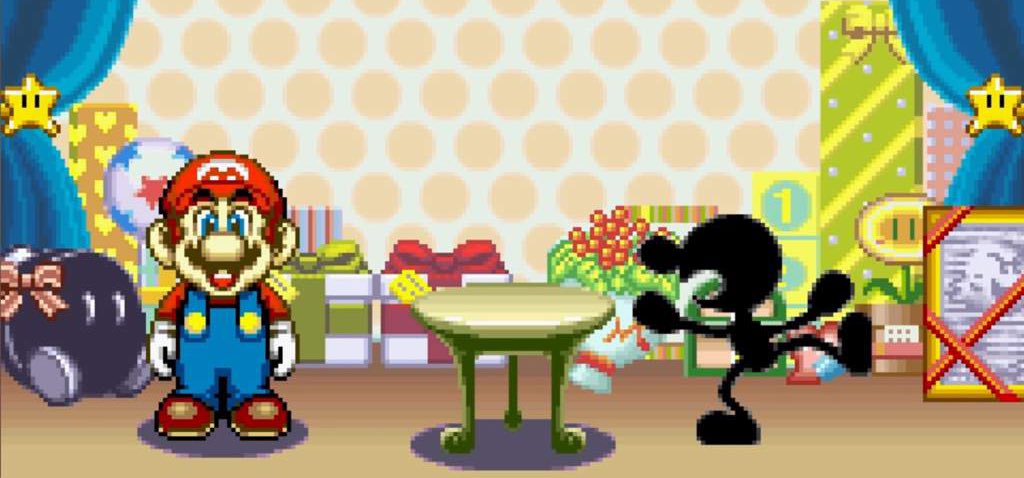 Mario & Mr Game & Watch having a chat. - Game and Watch Gallery 4