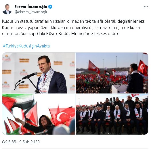Ufukta seçim varken "Kudüs'ün sesi"
*
Ufukta seçim olmayınca "Siyonist ağzı"
*
Ey ümmet! Ekrem İmamoğlu daha sizi ne kadar aldatacak?