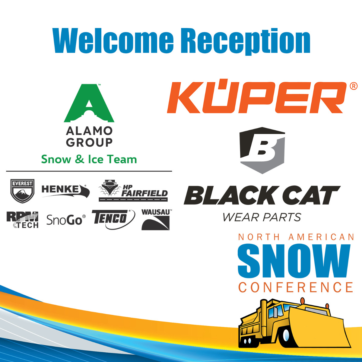 #sponsored | The exhibit floor welcome reception is now open! Thank our great sponsors the Alamo Group (booth #1025), @black_cat_wear (booth #705), and Kueper (booth #643) for the drinks!
