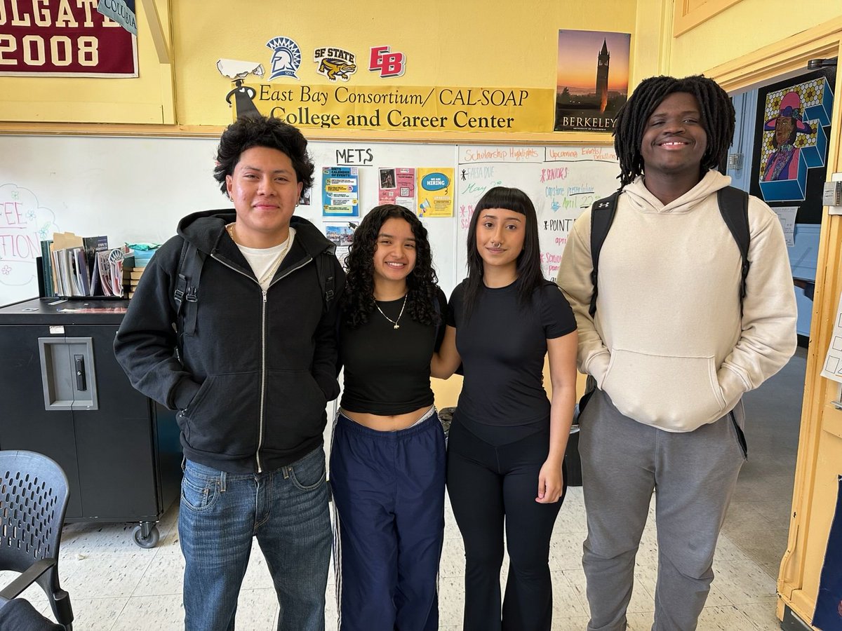 On 4/15/24, Life Academy had a college student panel with over 50 students in attendance. We invited 4 Life Academy alumni to share with seniors about college! Daya, Johana, and Durran are currently 1st years at SF State and Omar is a 1st year at UC Berkeley. #ebscc #csac #ebc