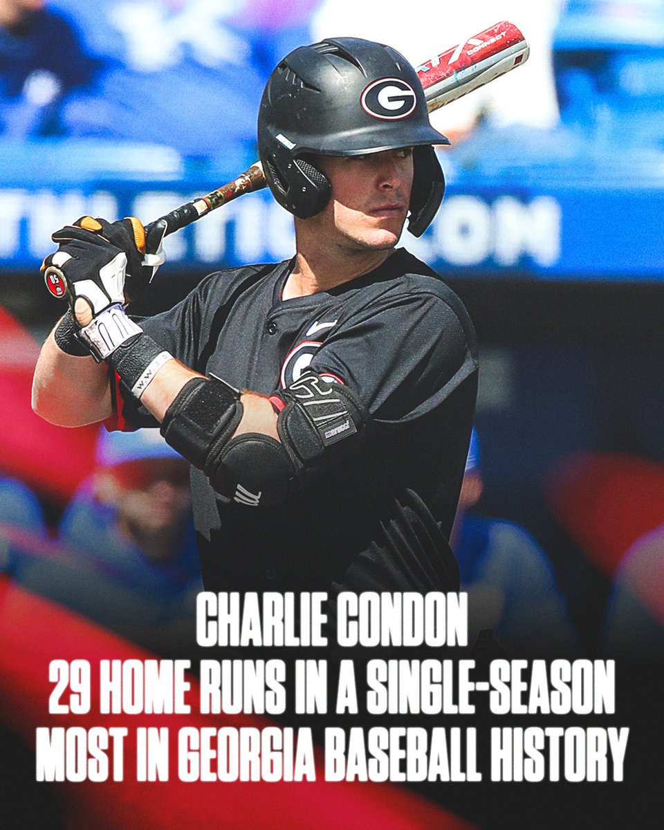 Charlie Condon hit his 29th home run on Saturday, breaking the @BaseballUGA single-season record. How many SEC players have hit 30 homers in a season? 🤔 #RallyCap