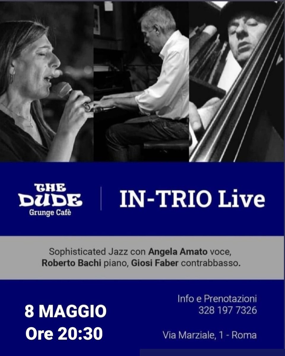 #jazz #jazztrio #piano #vocals #doublebass #may8 #wednesday #jazzclub #jazznight #jazzmusic #livemusic #jazzstandard #roma #romeitaly @thedudegrungecafe