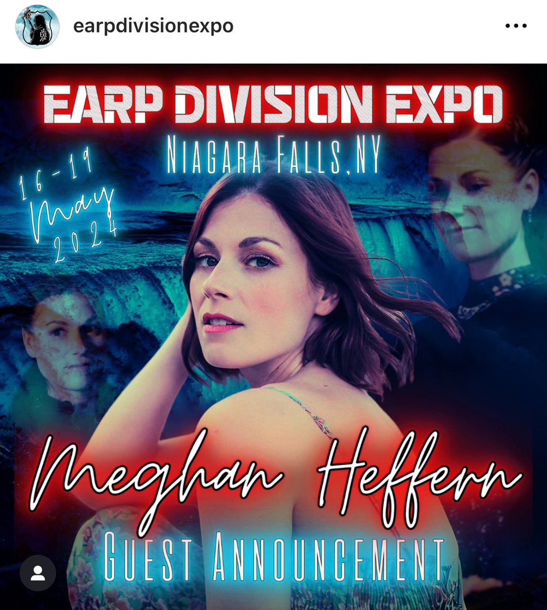 Hey #Earpers and #WynonnaEarp fans it’s Meghan Heffern @meghanheffern coming to Niagara Falls USA May 17-19th, 2024.  There will be meet and greets, personalized autographs, selfies, combos, and professional photo op.  Go to. @earpdivisionxpo for ticketing details